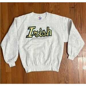 Notre Dame Fighting Irish Gray Gold Women's Sweatshirt Jerzees Women’s Size M